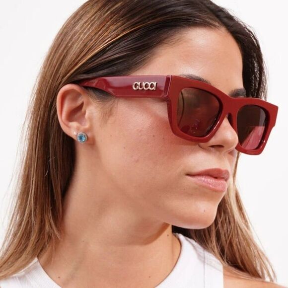Gucci Women Sunglasses Burgundy Red Square GG1835S 003 NEW AUTHENTIC main image 8